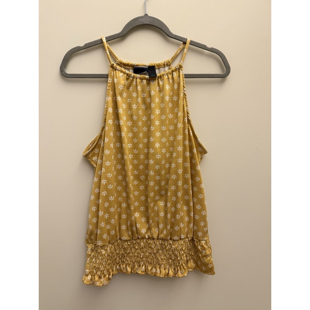 DayTrip Buckle Mustard Yellow Boho Racerback Womens Stretchy Large Top Tank
